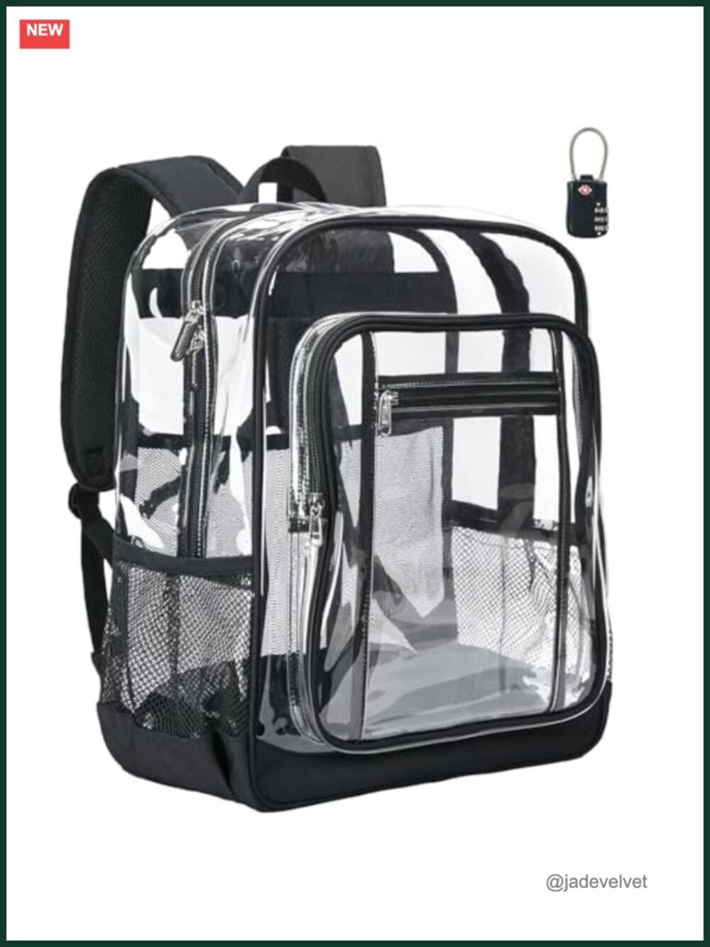 Extra Large Clear Backpack Heavy Duty with TSA Lock